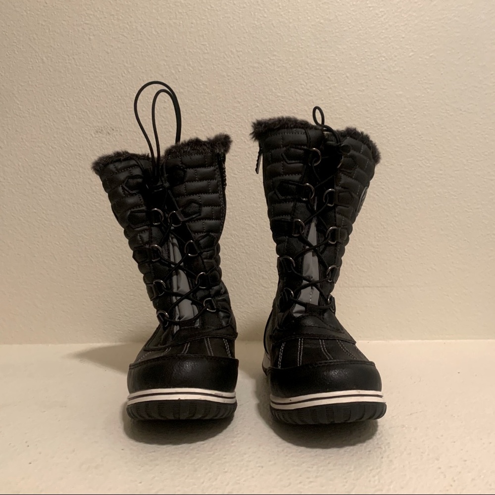 Totes Faux Fur Lined Snow Boots Black Size 6